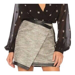 NWT Lovers + Friends Riley Faux Wrap Mini Skirt in Frisco Tweed Women's